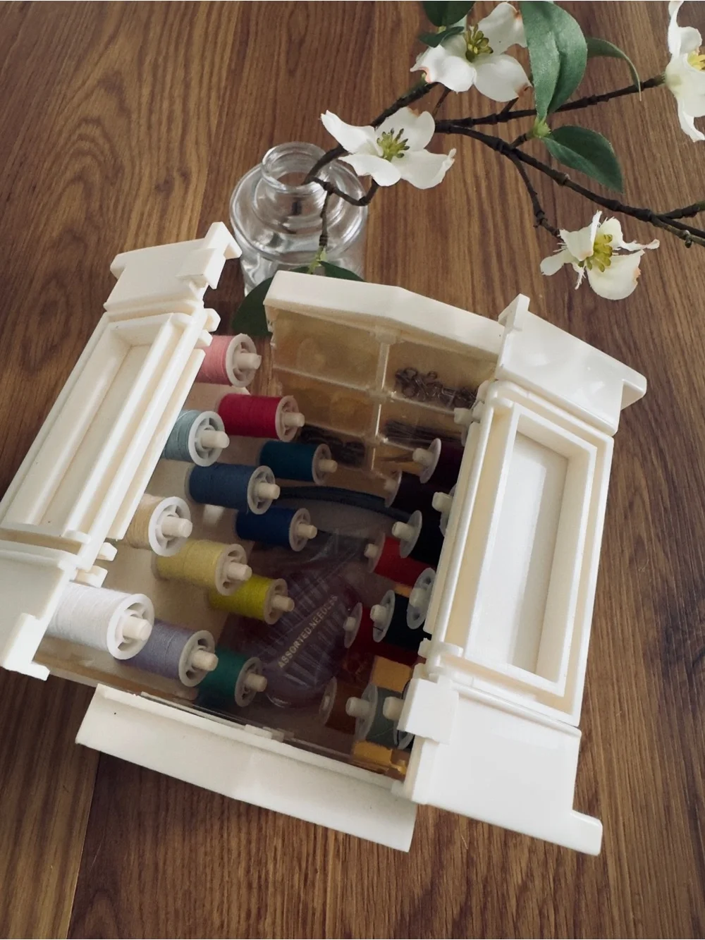 Vintage Singer Home Chest Folding Sewing Storage Caddy 1983 Plastic Carry Case